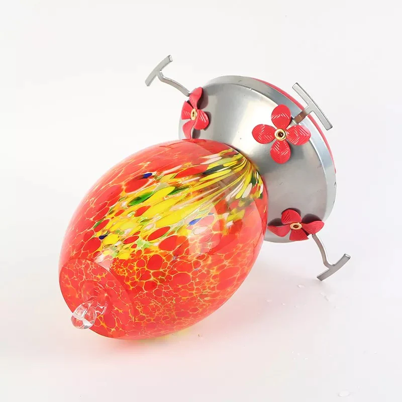 Hummingbird Feeder Hand Blown Glass - 25 Ounces - Image 6