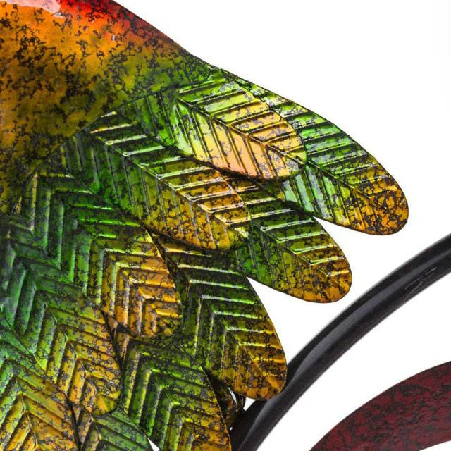 Iridescent Rooster Wind Spinner Garden Decor - Image 3