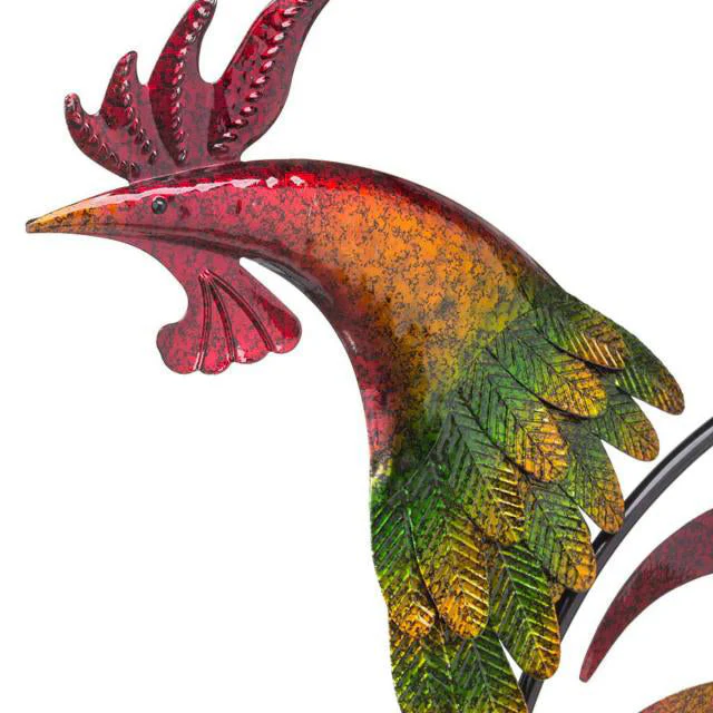 Iridescent Rooster Wind Spinner Garden Decor - Image 4