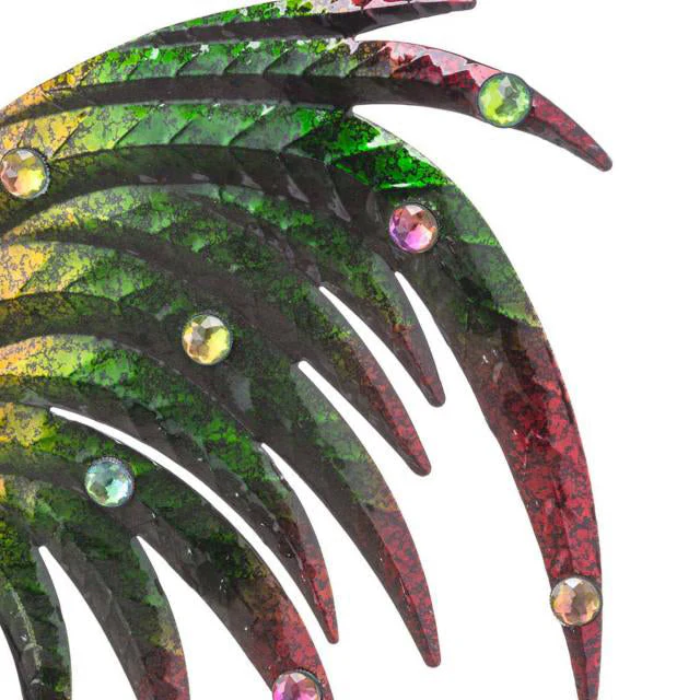 Iridescent Rooster Wind Spinner Garden Decor - Image 5